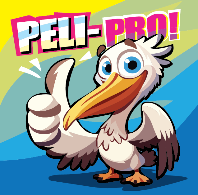 PeliPro pelican mascot giving a thumbs-up